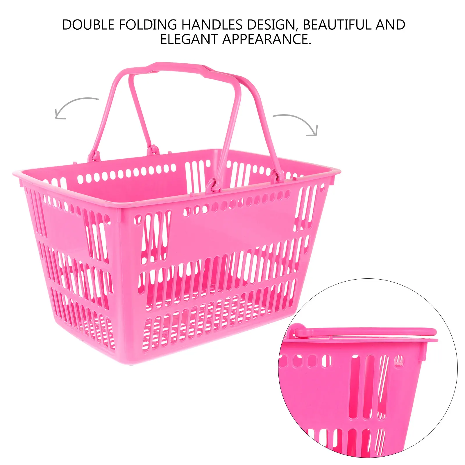 Basket Shopping Baskets Storage Grocery Handles Plastic Kids Mall Organizing Cart Retail Supermarket Store Sundries Vegetable