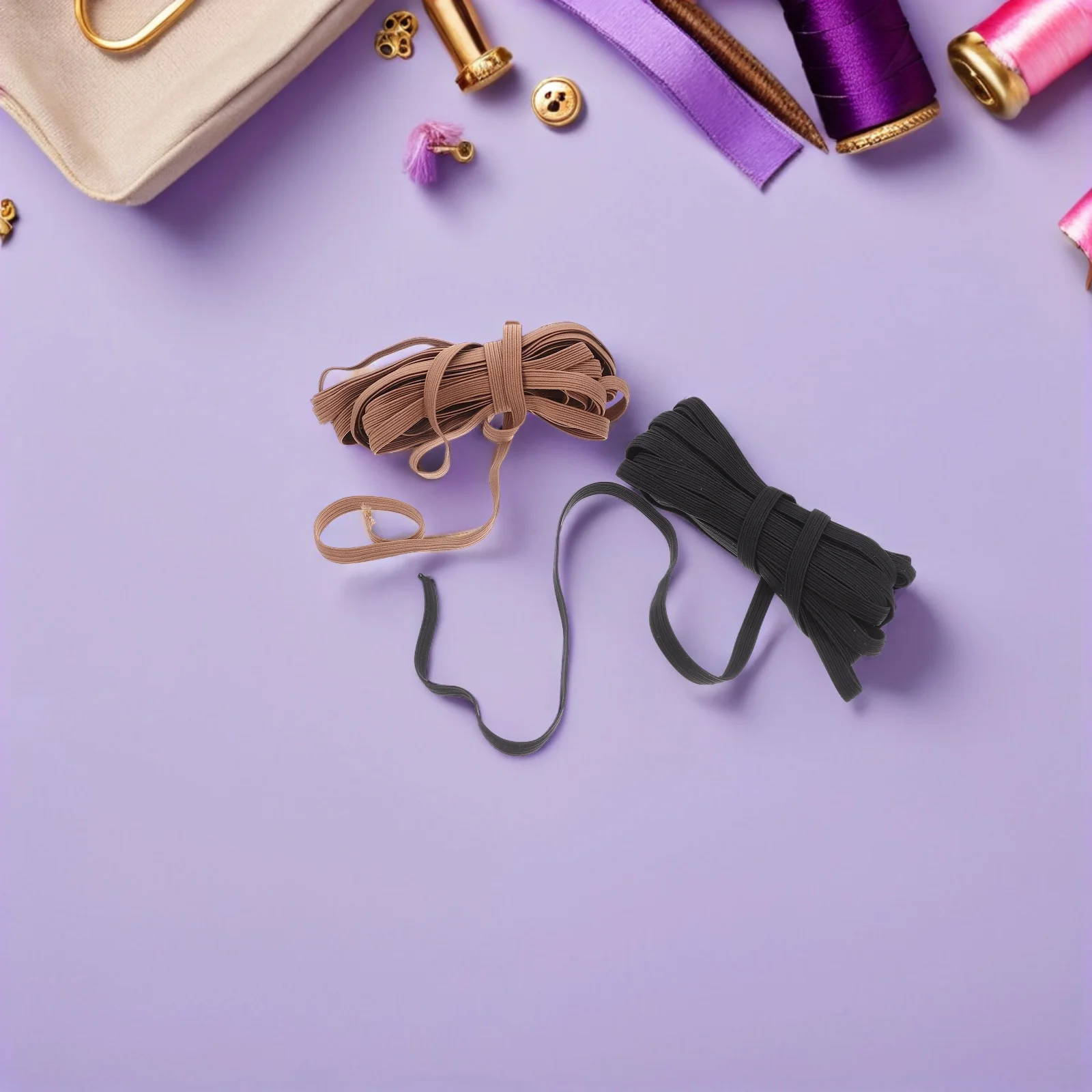 

12Pcs Colored Elastics Durable Practical Craft Supplies Sewing Technology Headwear Shoelace Beaded Craft Colored Elastics