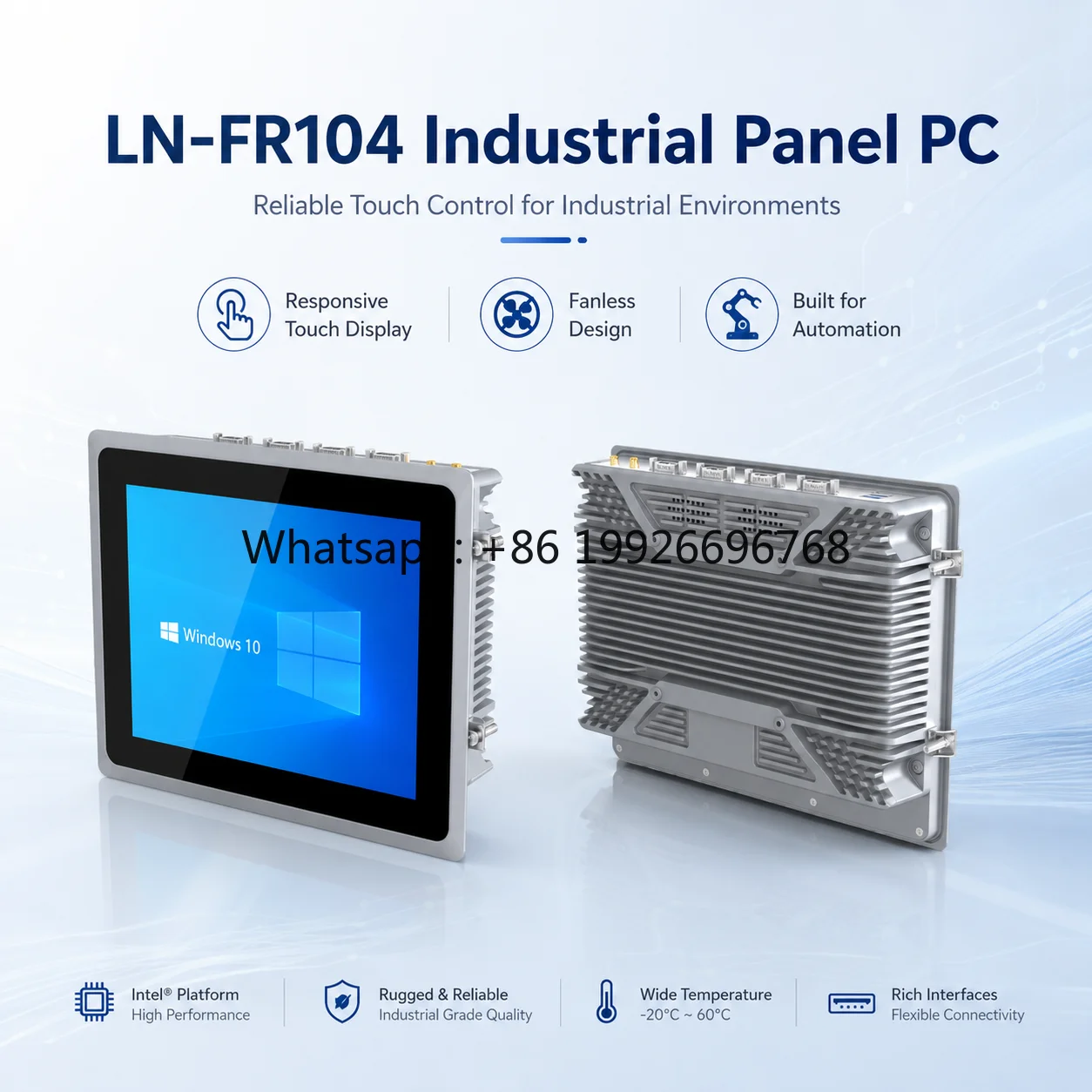 10.4 Inch Embedded Panel Computer Dual LAN COM USB HD VGA Touch Screen for Control Room OEM ODM Custom Embedded Industrial Pc
