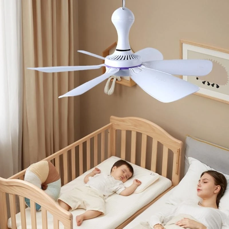 G6DD USB Hanging Fan DC5V1A 5W Efficient and Quiet Brushless Motor for Camping Bedroom Office Desk and Travel Tent Fan