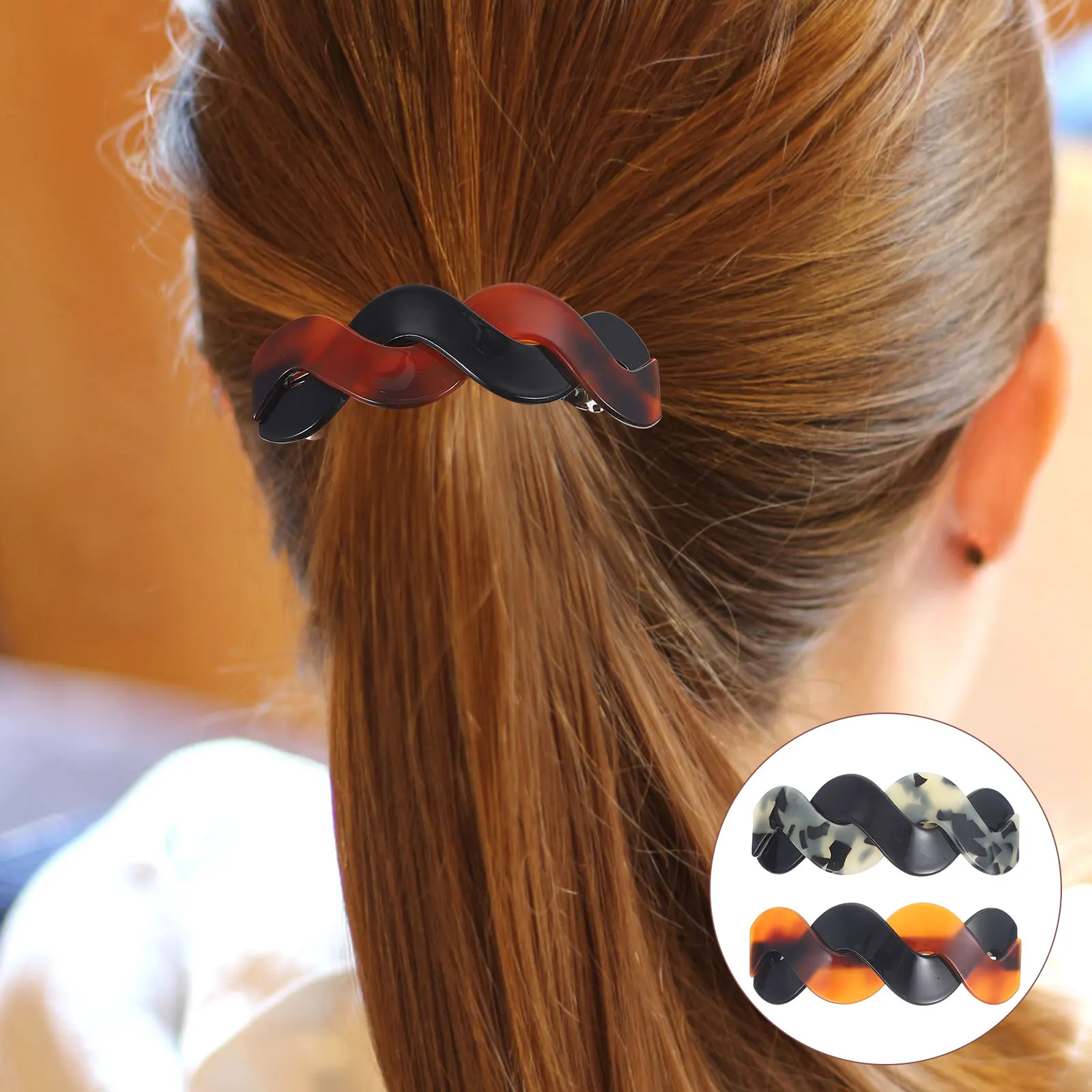 

2pcs Spring Barrettes Bun Holders Lightweight For Women Face Washing Makeup Ponytail Holders Styling Accessories Barrettes For