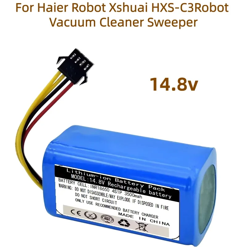 14.4V/14.8V 3500mAh 18650 Li-ion Replacement Battery Pack with SM2.54-4P Connector for Haier Xshuai HXS-C3 Robot Vacuum Cleaner