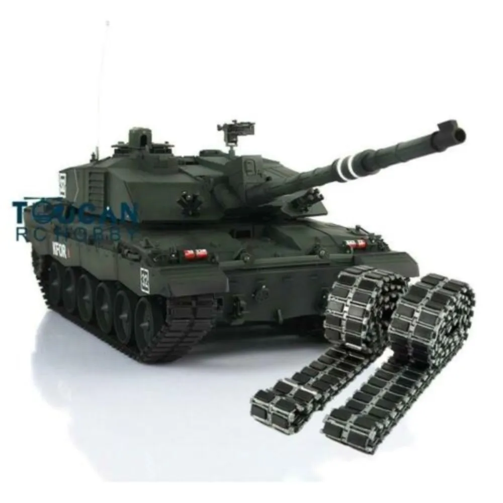 Heng Long 1/16 Dark Green 7.0 Challenger II RC Tank Toys 3908 Radio Control Vehicle Cars Metal Tracks W/ Rubbers for Boy TH17752