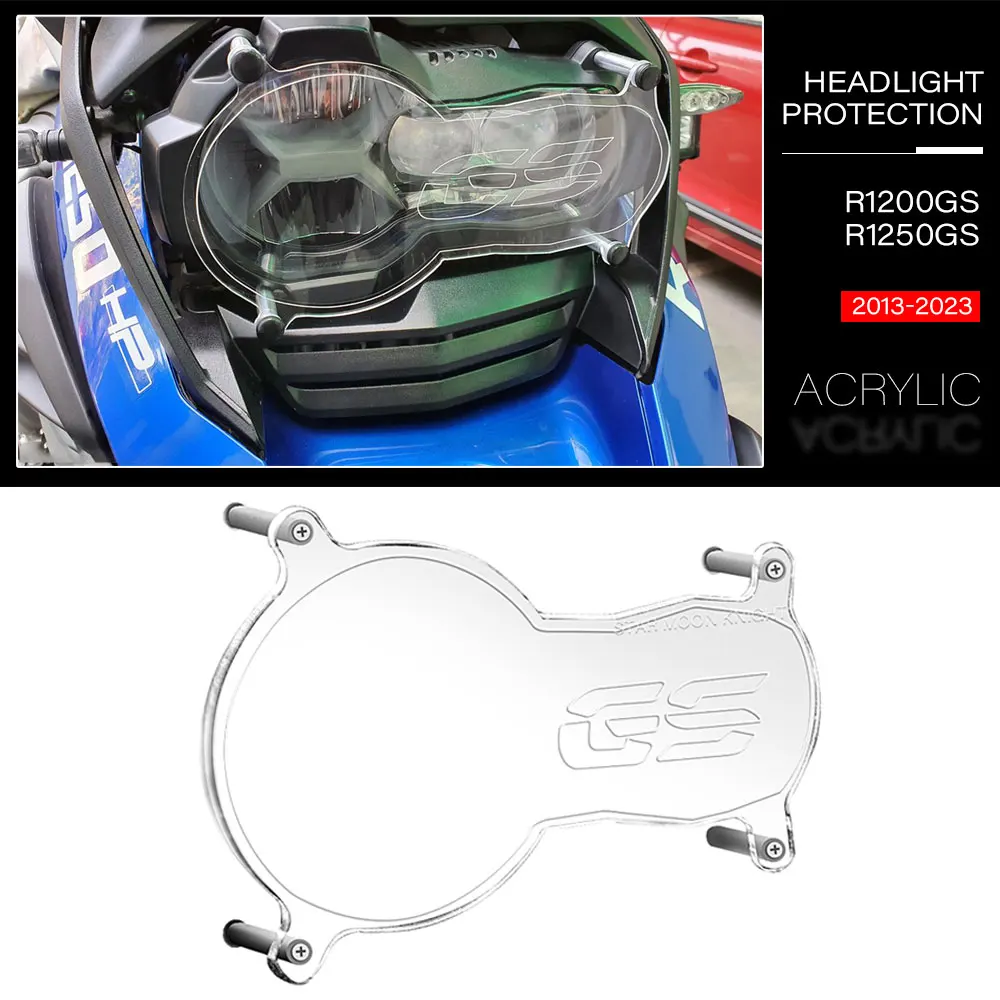 Motorcycle Acrylic Headlight Guard Headlight Protection Cover Lampshade For BMW R1200GS R1250GS R 1250 GS LC Adventure 2013-2023