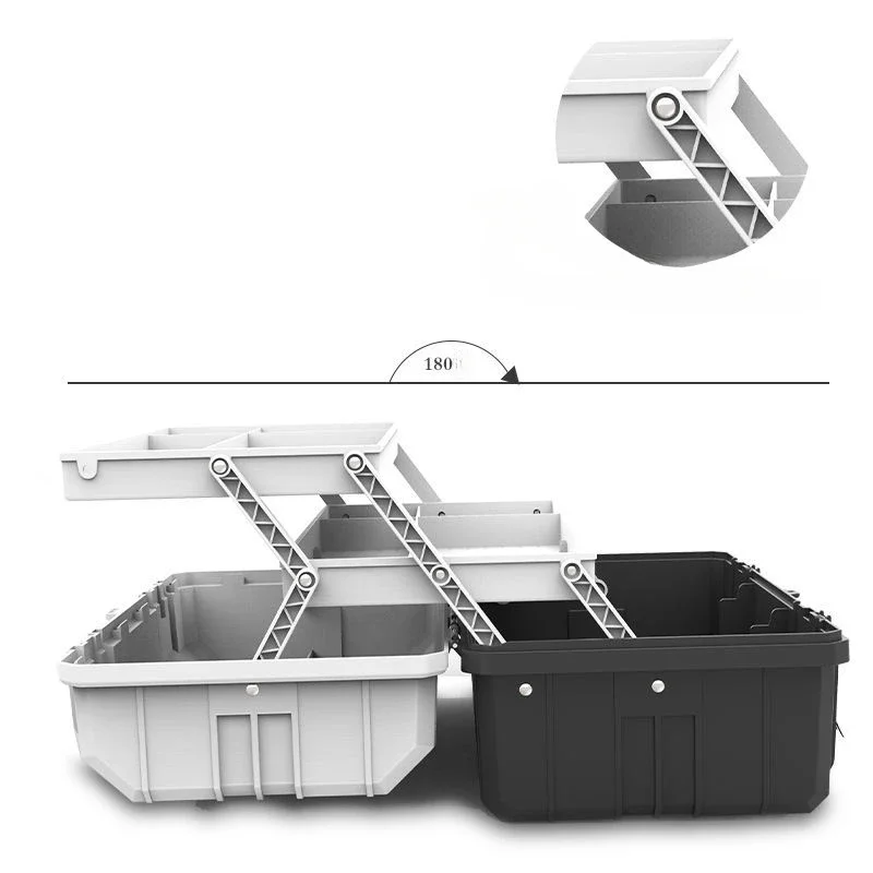 Professional System Tool Storage Box 3-tier Plastic Tool Box Garage Accessories Hard Cary Case Waterproof Suitcase Stackable