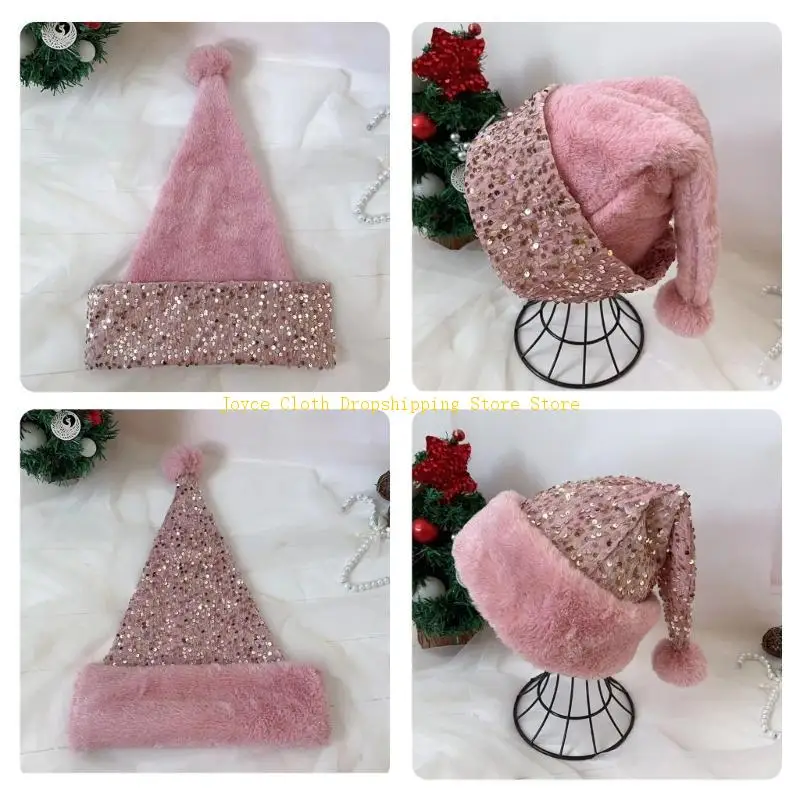 قبعات سانتا اللافتة للنظر سميكة من القطيفة من أجل كوسبلاي سانتا هيلبرز مؤذ 10 سي دي #3