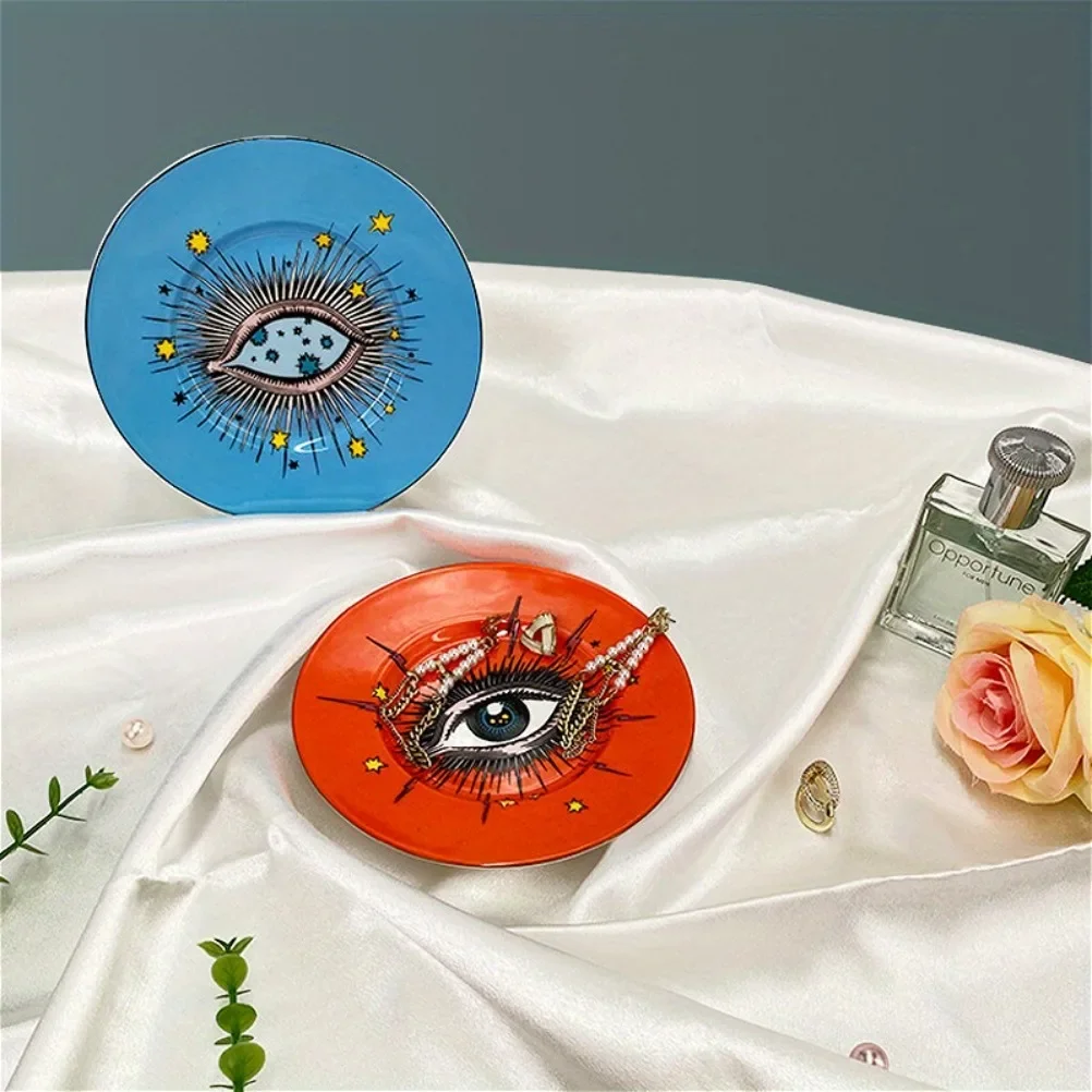 Creative Eye Wall Hanging Plates Retro Jewelry Tray Art Living Room 8-inch Hanging Jewelry Storage Tray Home Decor Items