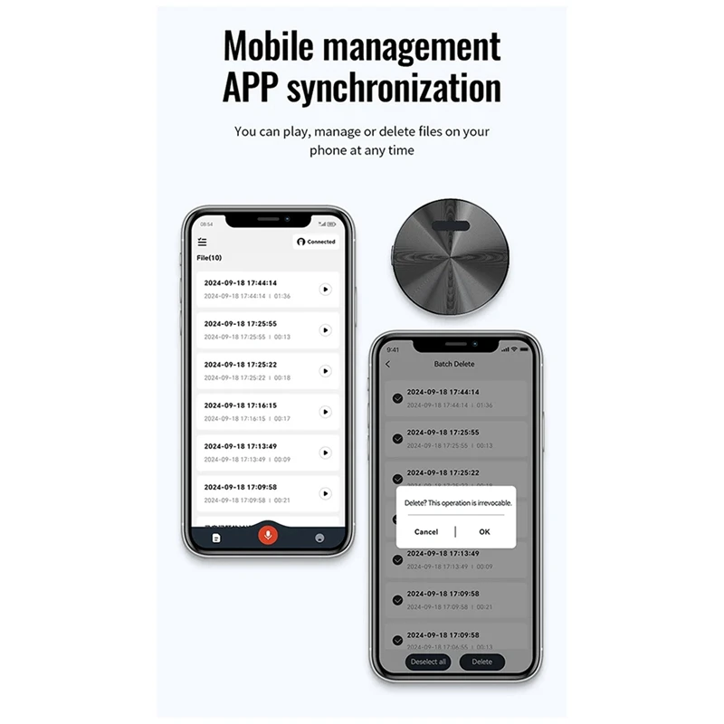 Perekam Suara A6 Perekam Suara Bertenaga AI Mini Penerjemah Transkripsi Chatgpt