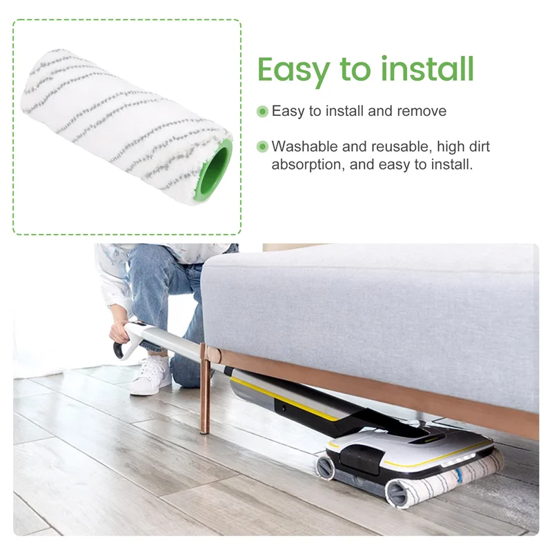 Jeu de rouleaux de remplacement pour nettoyeur de sol électrique Karcher FC5 FC7 FC3 FC3D, ABUD-4 pièces