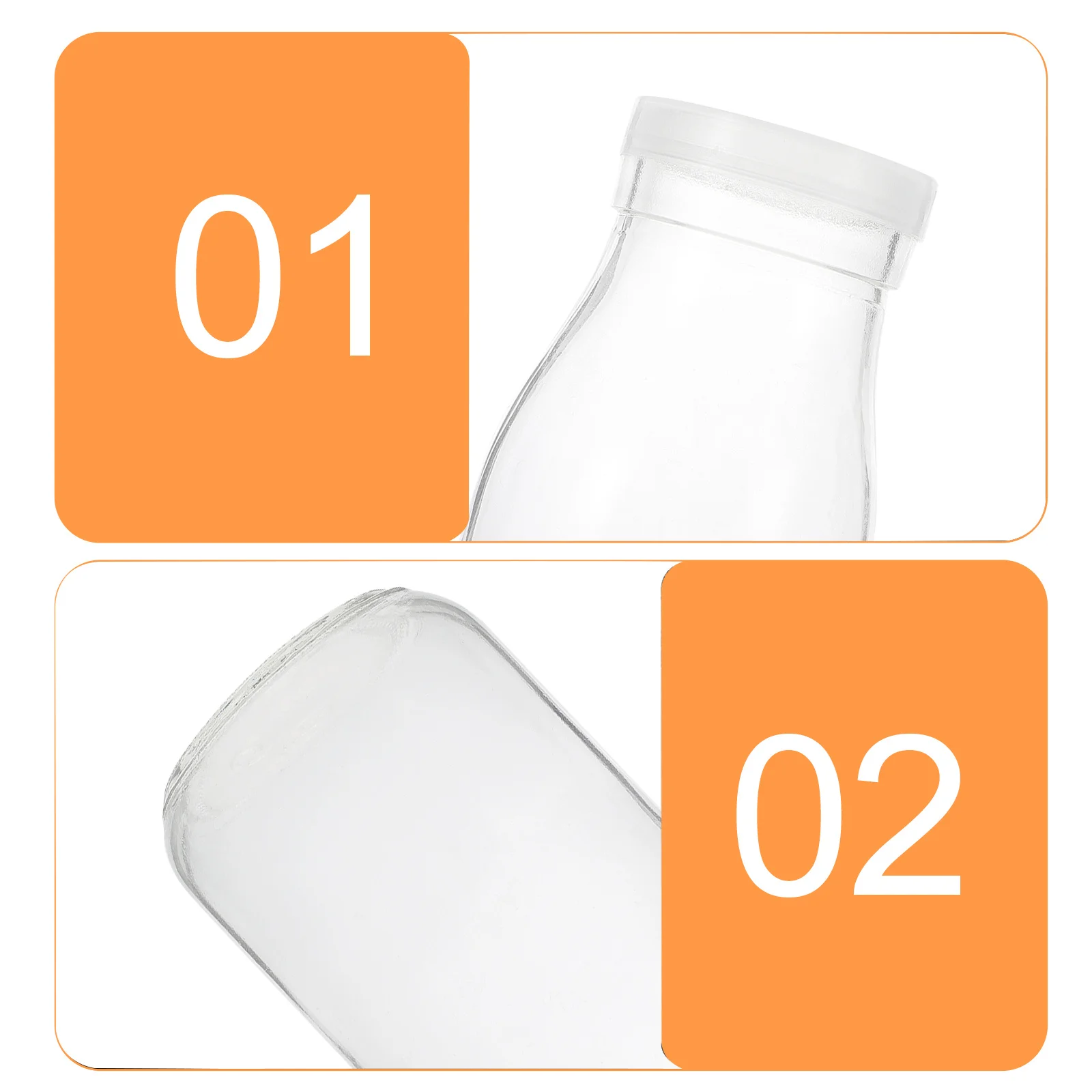 

5Pcs 250ml Milk Glass Bottle High Temperature Resistant Leak Proof Straw Container Drink Juice Water Milk Glass