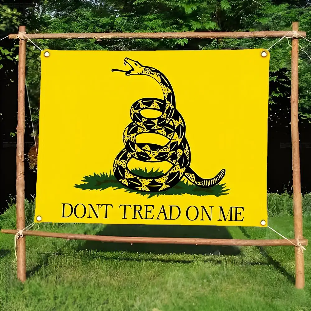 historical Gadsden Dont Tread on Me Flags Daily four ring borderless design indoor outdoor decor easy hang install