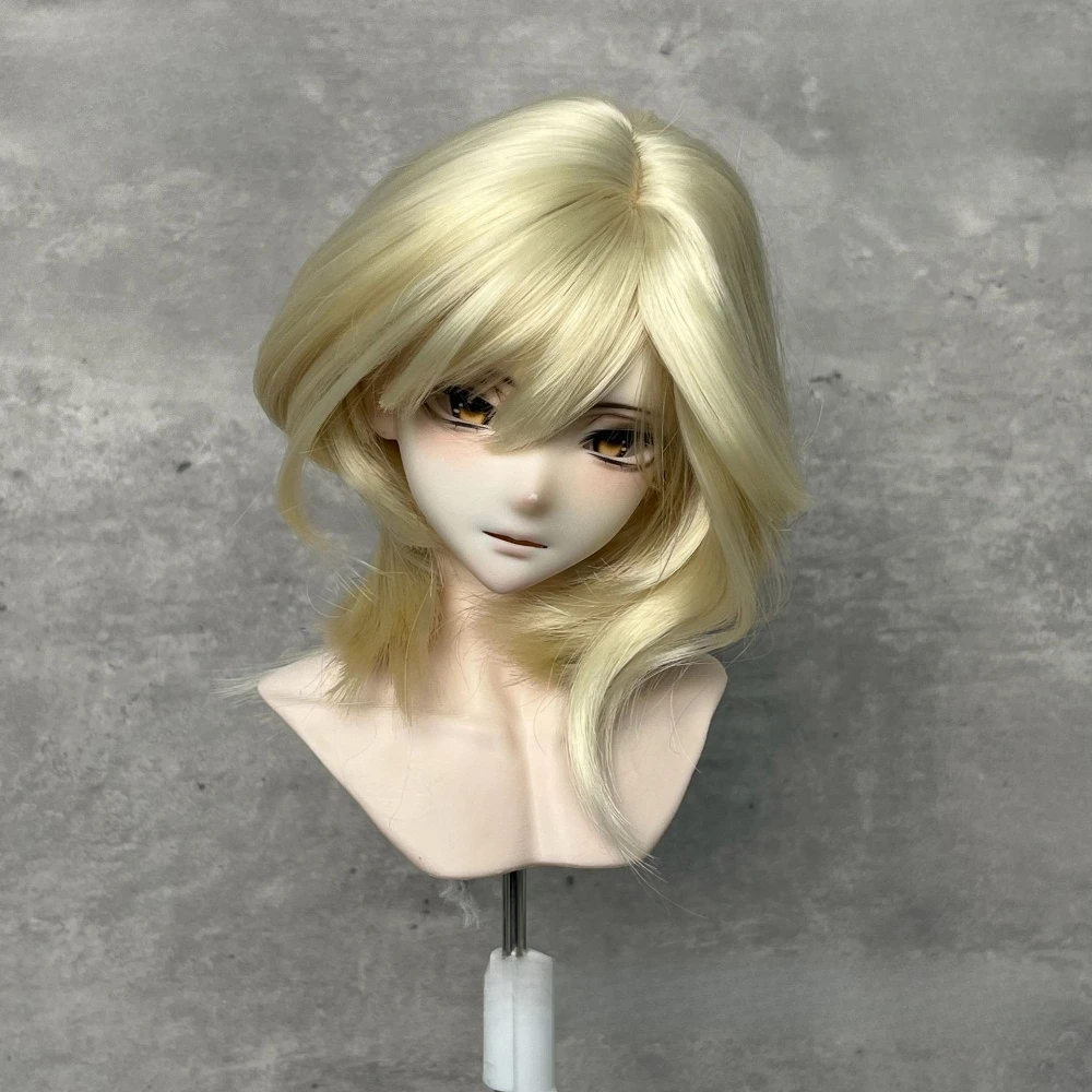 1/3 1/4 1/6 Doll's Wig Hair Embryo for 60/45/30cm Bjd Doll Wolf Tail Fake Hair Diy Girl Toys Dress Up Doll Accessories, No Doll
