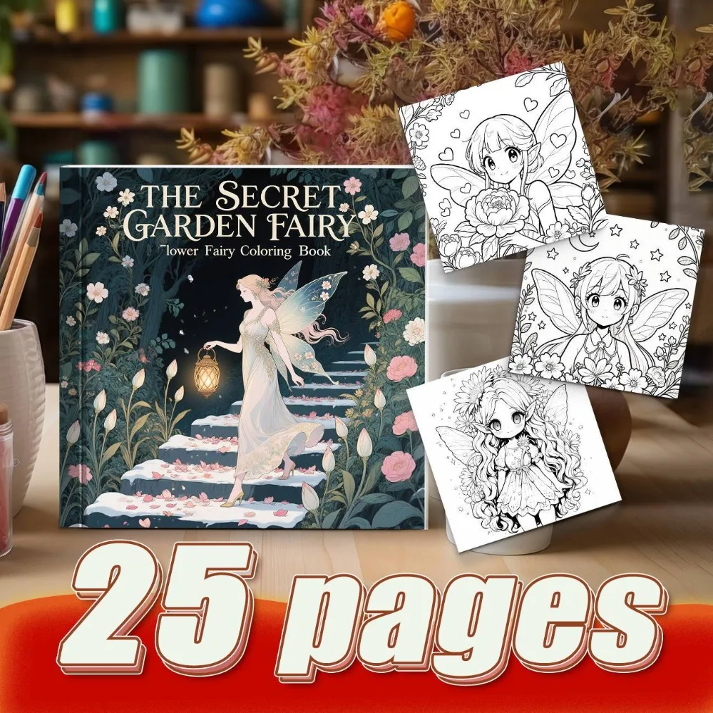 Girls Coloring Book Of Flower Fairy And Cartoon Skeleton Present Cute And Stylish Design With Rich Sweet Atmosphere Inside