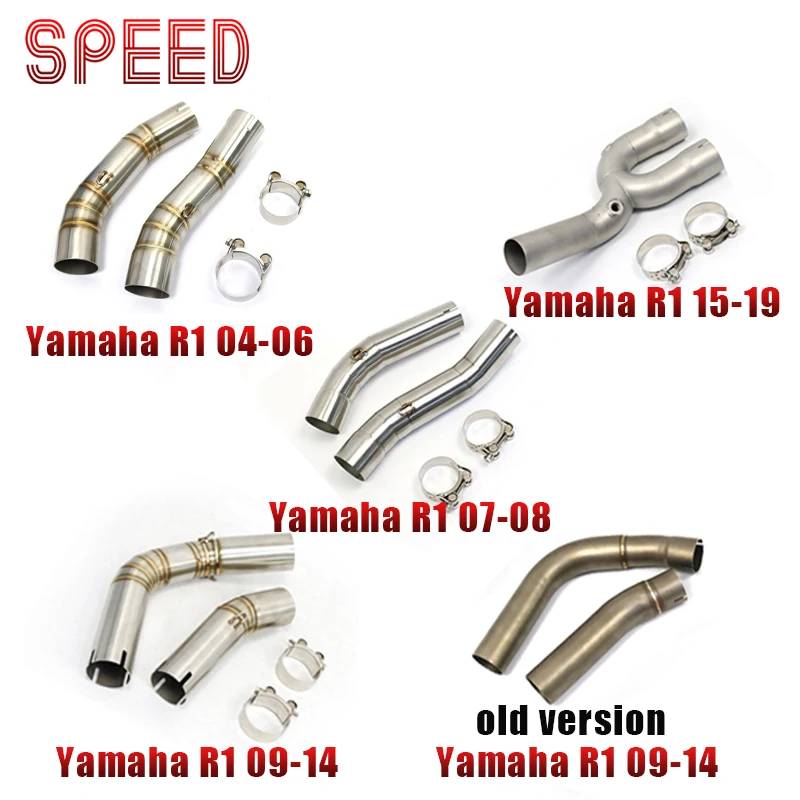 

R1 Motorcycle Exhaust Muffle Middle Link Pipe Middle Section Of Exhaust System For Yamaha YZF-R1 R1 2004-2019 Replacement Parts