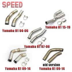 R1 Motorcycle Exhaust Muffle Middle Link Pipe Middle Section Of Exhaust System For Yamaha YZF-R1 R1 2004-2019 Replacement Parts