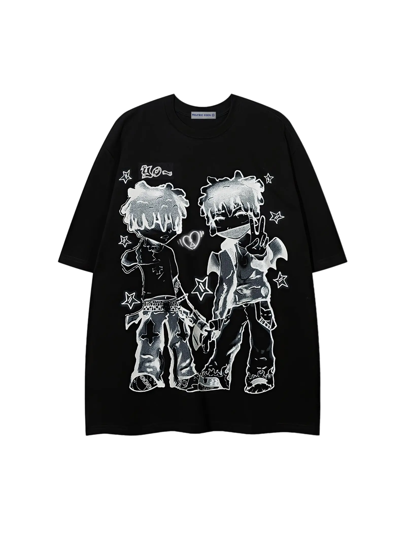 

Women's Graphic Tees Oversized Tshirts Unisex Vintage Cartoon Print Streetwear Summer Tops Casual