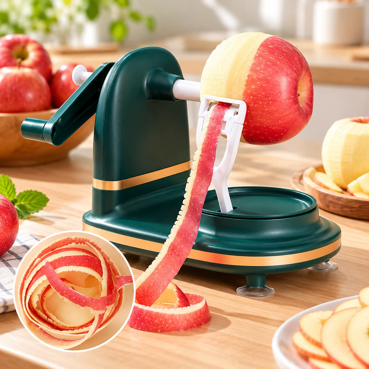 1Pc Hand Crank Apple Peeler Cutter Slicer Potato Peeler with Stainles Steel Blades Vegetable Fruit Peeling Machine Kitchen Tool