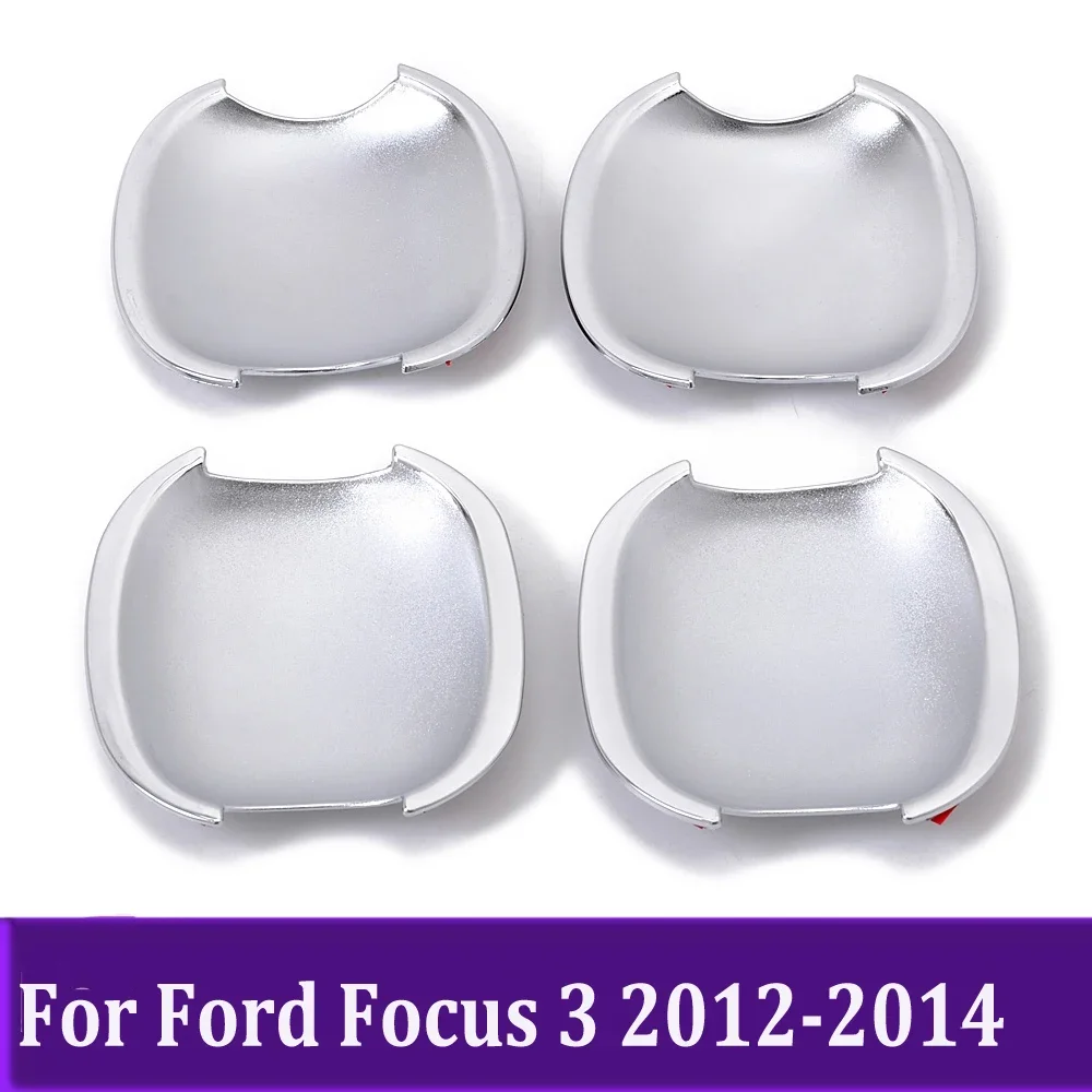 

Chrome Side Door Handle Bowl Cover Trim For Ford Focus 3 2012 2013 2014 Sticker Styling Car Accessories