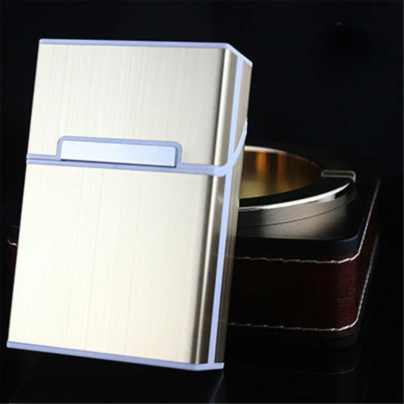 Smoking Cigarettes Aluminum Cigarette Case Cigar Tobacco Holder Pocket Box Storage Container Gift Box to Holds 20 Sticks