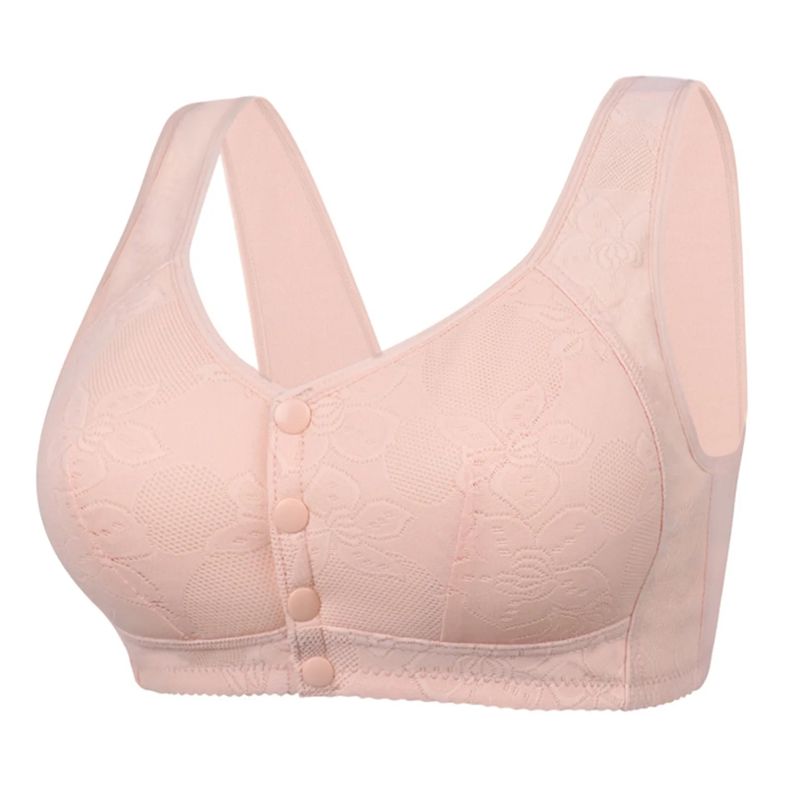 Women Bra Front-Close Buttons V Neck Lady Bra Padded No Steel Ring Push Up Soft Women Brassiere Lady Inner Wear Clothes