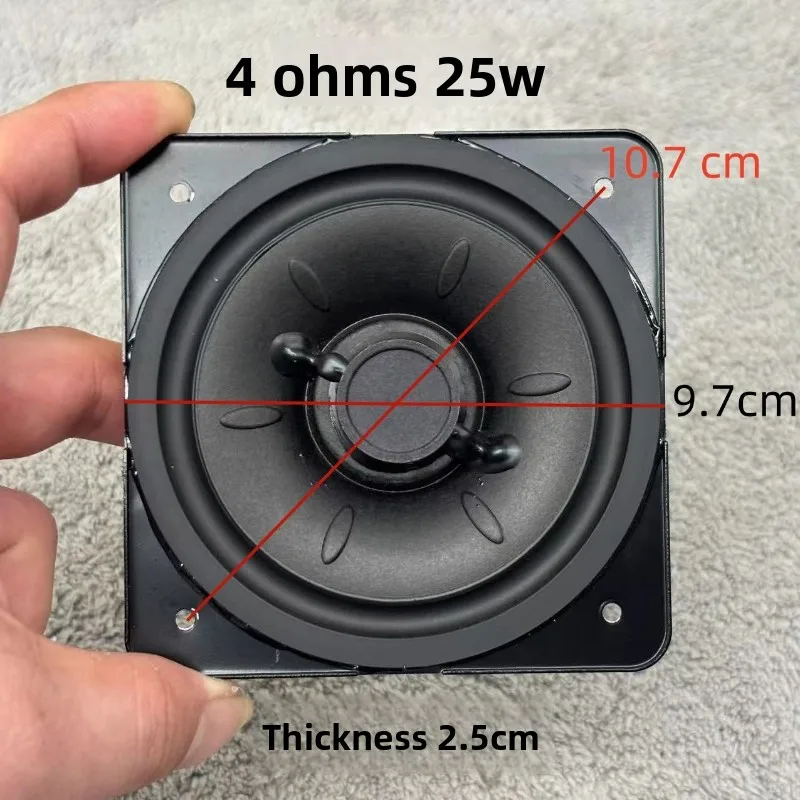 SOTAMIA 1PCS 3.5 Inch Ultra Thin Subwoofer Speaker 4 Ohm 25 Watt Anti Rubber Edge Subwoofer Unit Powerful Bluetooth Speake