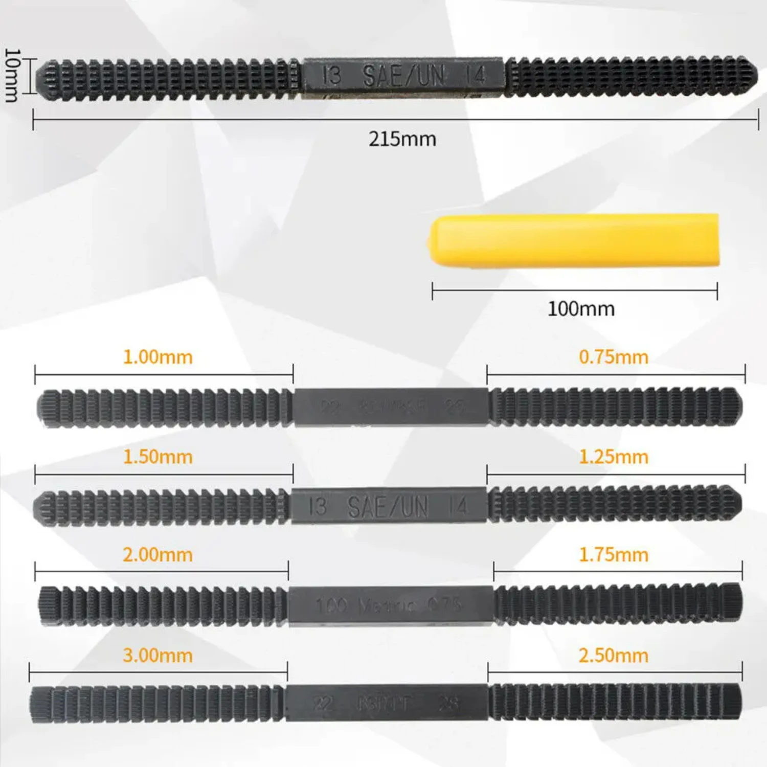 Versatile and efficient handy metric thread repair file: a must-have DIY hand tool for cleaning damaged threads on 0.75-3 mm pit