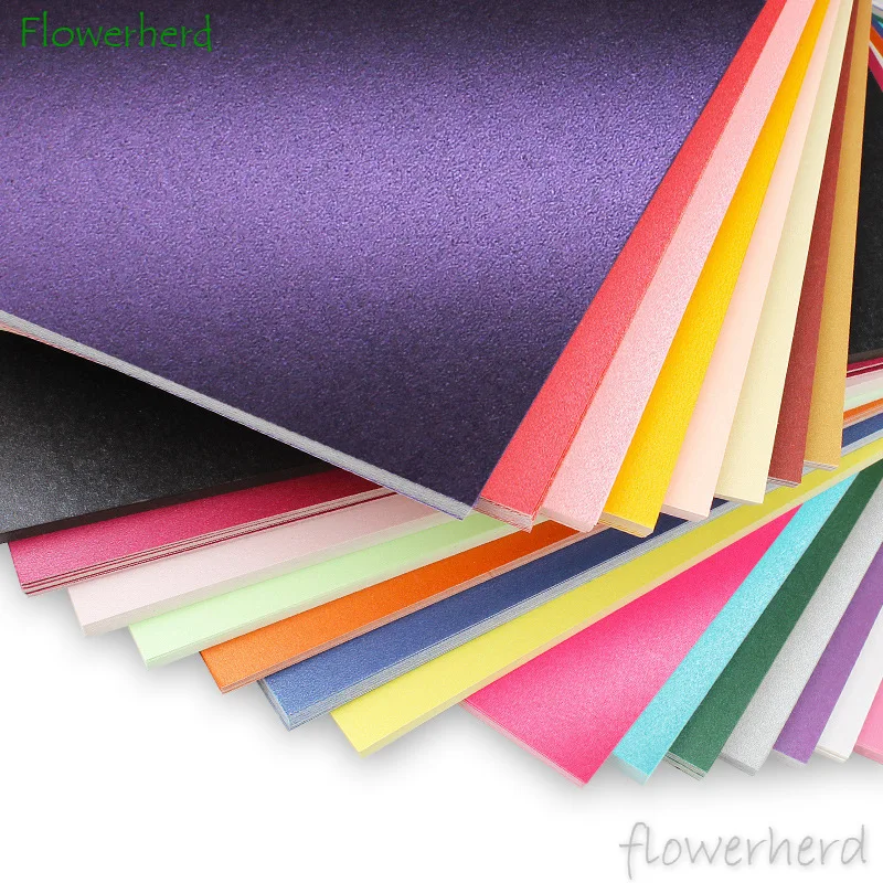 A4 250gsm Colorful Pearl Craft Paper Wrapper Handmand Origami Color Scrapbooking Paper Shiny Cardstock Paper Making Cardboard