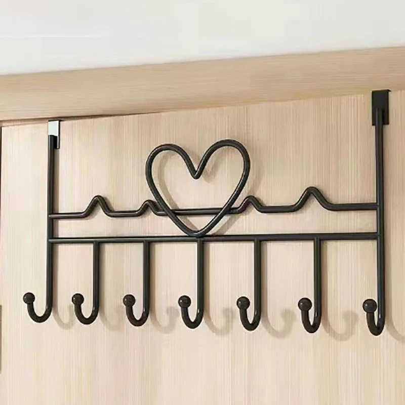 Heart-Shaped Door Behind Hook Storage Wall Hanging Clothes Hanger Hook Punch-free Hanger Bedroom Organizer Storage Accessories