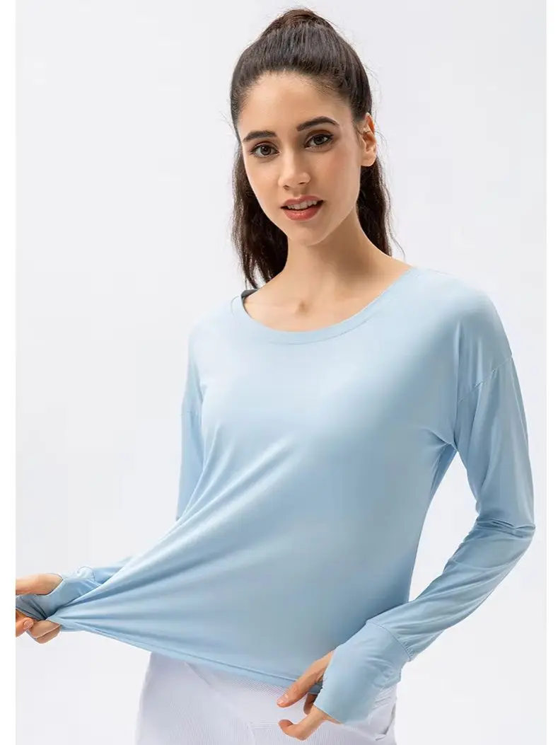 

Women's Stand-Up Collar Sun Protection Slim-Fit Slimming Mesh Breathable UV Protection Pockets, Yoga Jacket Long-Sleeve Top
