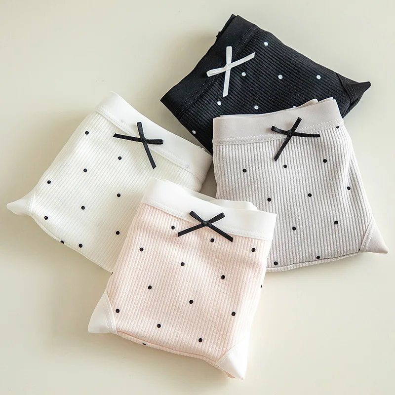 New Delivery Young Girl Underwear 6pc/lot 95% Cotton Lovely Middle Waist Briefs Student Panties Children Blue Teenagers M-XL