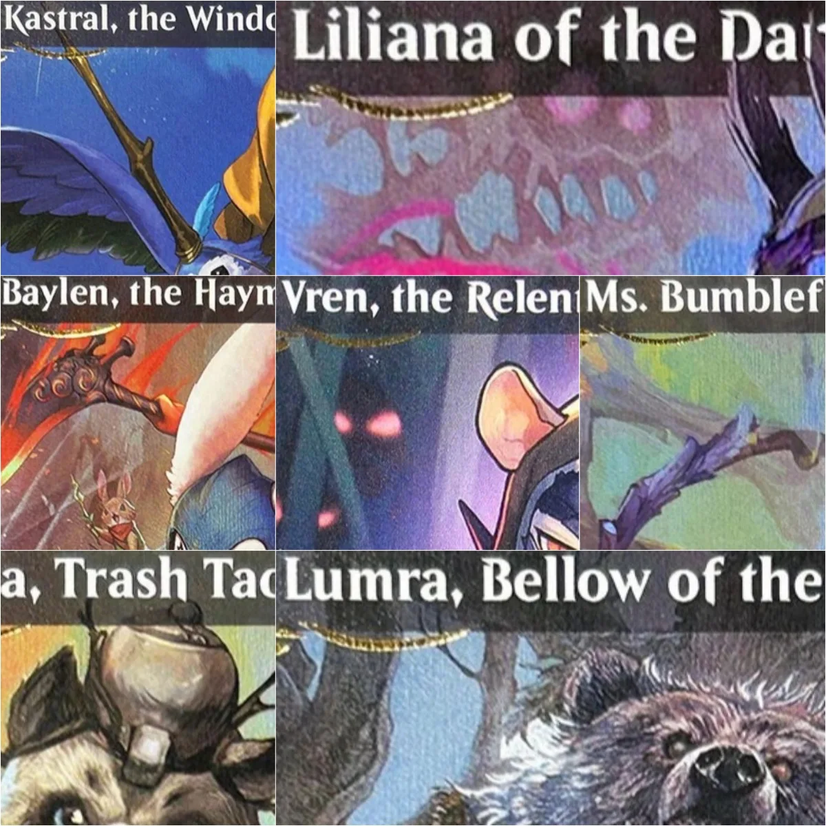 

BLB/BLC RaisedFoil "Ral, Crackling Wit/Vren, the Relentless/" Magical Top Quality Proxy Board Game Deck Trading Cards