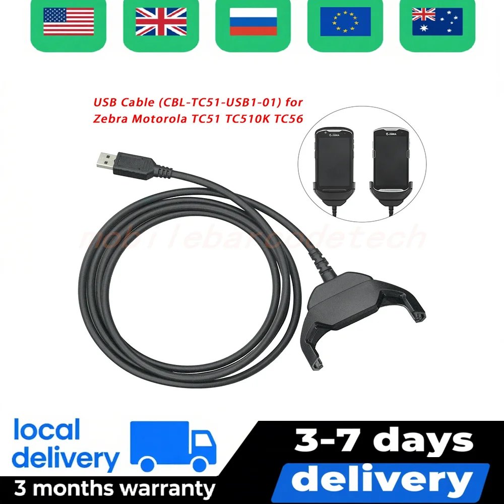 USB Cable for Zebra TC51 TC510K TC56 TC57 CBL-TC51-USB1-01