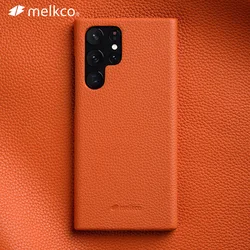 Melkco Premium Genuine Leather Case For Samsung Galaxy S23 Ultra 22 Plus + 5G Cases luxury Fashion Cow Business Phone Cover