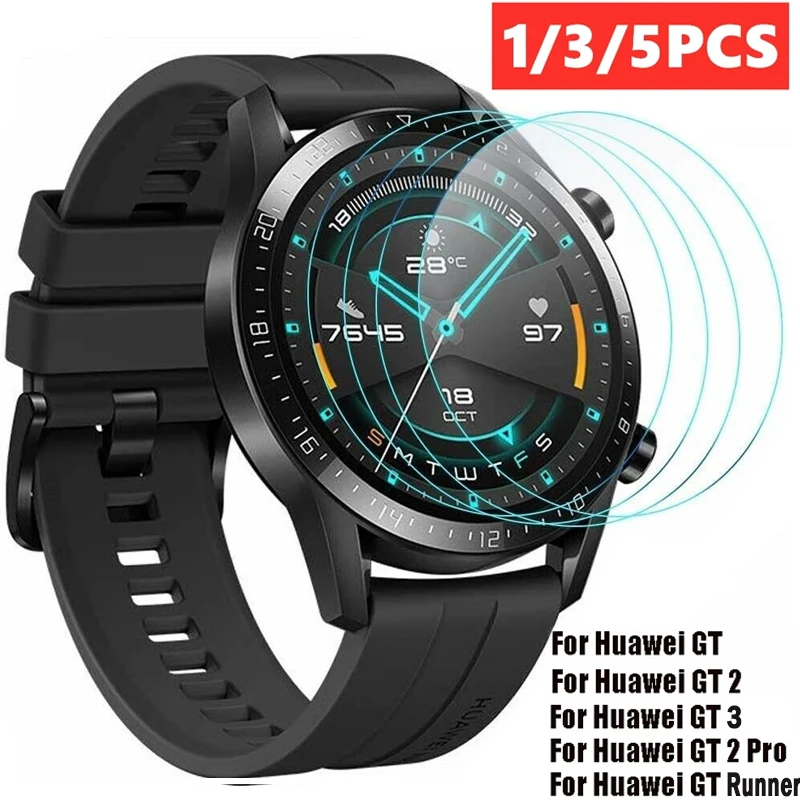 1-5Pcs Tempered Glass for Huawei Watch GT 3 2 Pro Protective Film for Huawei GT Runner Anti Scratch 9H HD Screen Protector Film