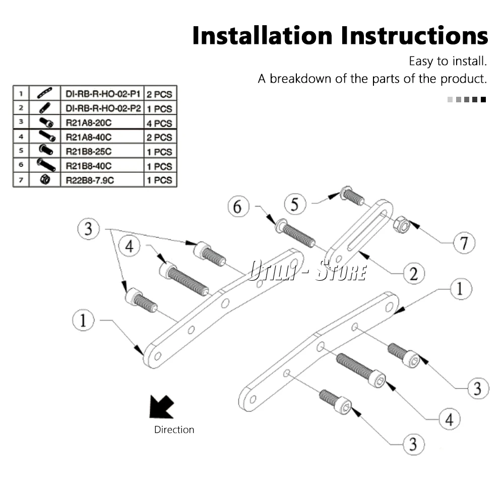 For Honda CM 500 CM 300 Rebel CM500 CM300 New Metal Black Footpeg Lowering Kit  Motorcycle Passenger Footrest Rear Foot Pegs