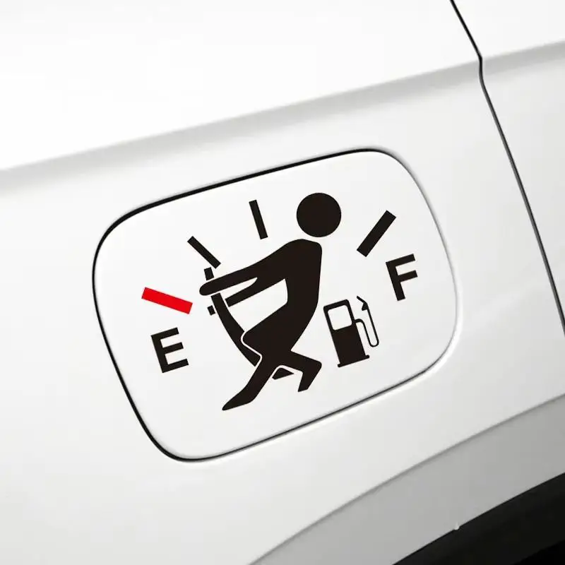 Funny Fuel Consumption Stickers Fuel Tank Cap Sticker Tearable Waterproof Funny Sticker Personalized Reflective Car Sticker
