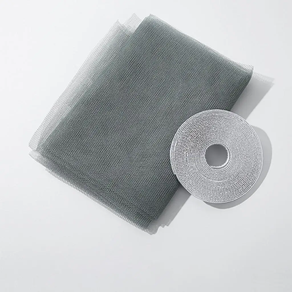 2xWindow Fly Screen Net Shield para Windows DIY Tamanho Cinza 1,3x1,5m