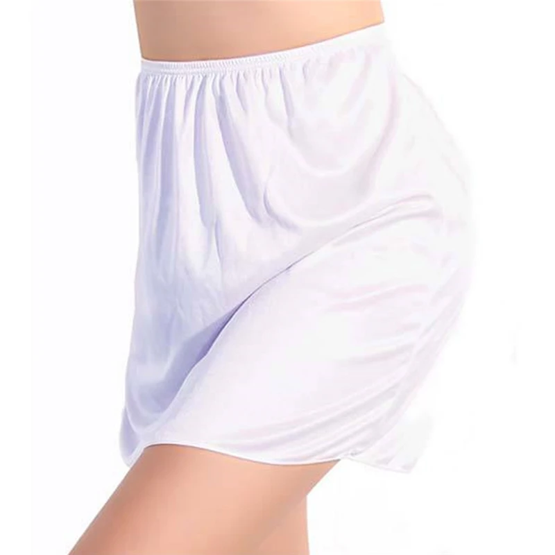 Satin Underskirt Half Slips Dress For Pregnant Women Summer Thin Ice Silk High Waist Elastic Anti-Penetrating Underskirt