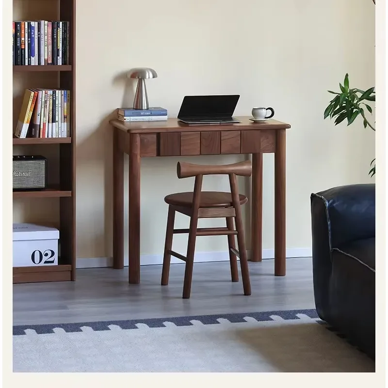 c2 Home Furnishing All Black Walnut Desk Nordic Modern Simple All Solid Wood Desk Home Study Computer Desk Superior Workmanship