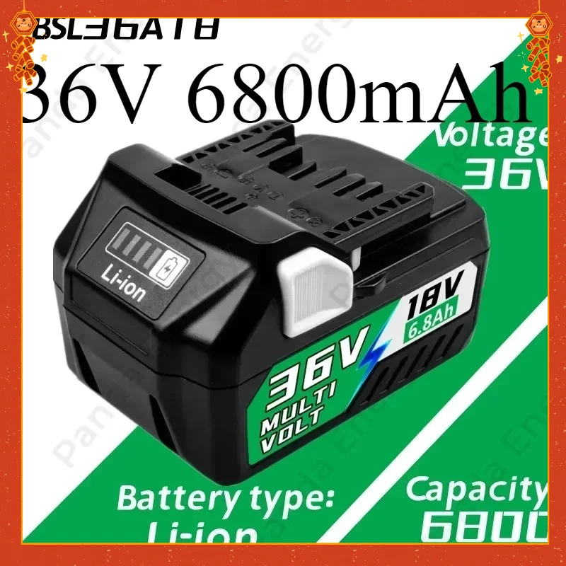 18/36V used in Hikoki Hitachi Metabo HPT, BSL36A lithium ion cordless power tool sliding replacement battery 3.8/6.8Ah