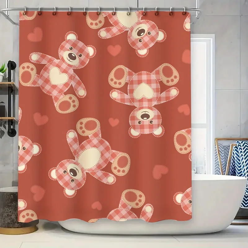 

Занавеска для душа с акварельным деревом для ванной комнаты, современный декор для детей и взрослых для ванной комнаты с набором из 12 крючков пастельных тонов, зеленый/синий/Y