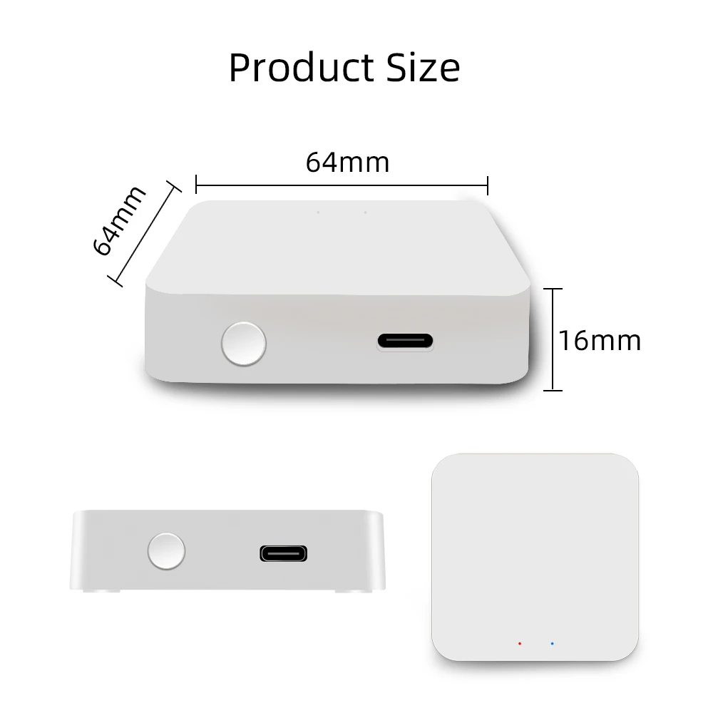 Zigbee hub, 3-in-1 WiFi Zigbee 3.0/Bluetooth gateway, Tuya wireless multimode gateway, smart home bridging hub, compatible with