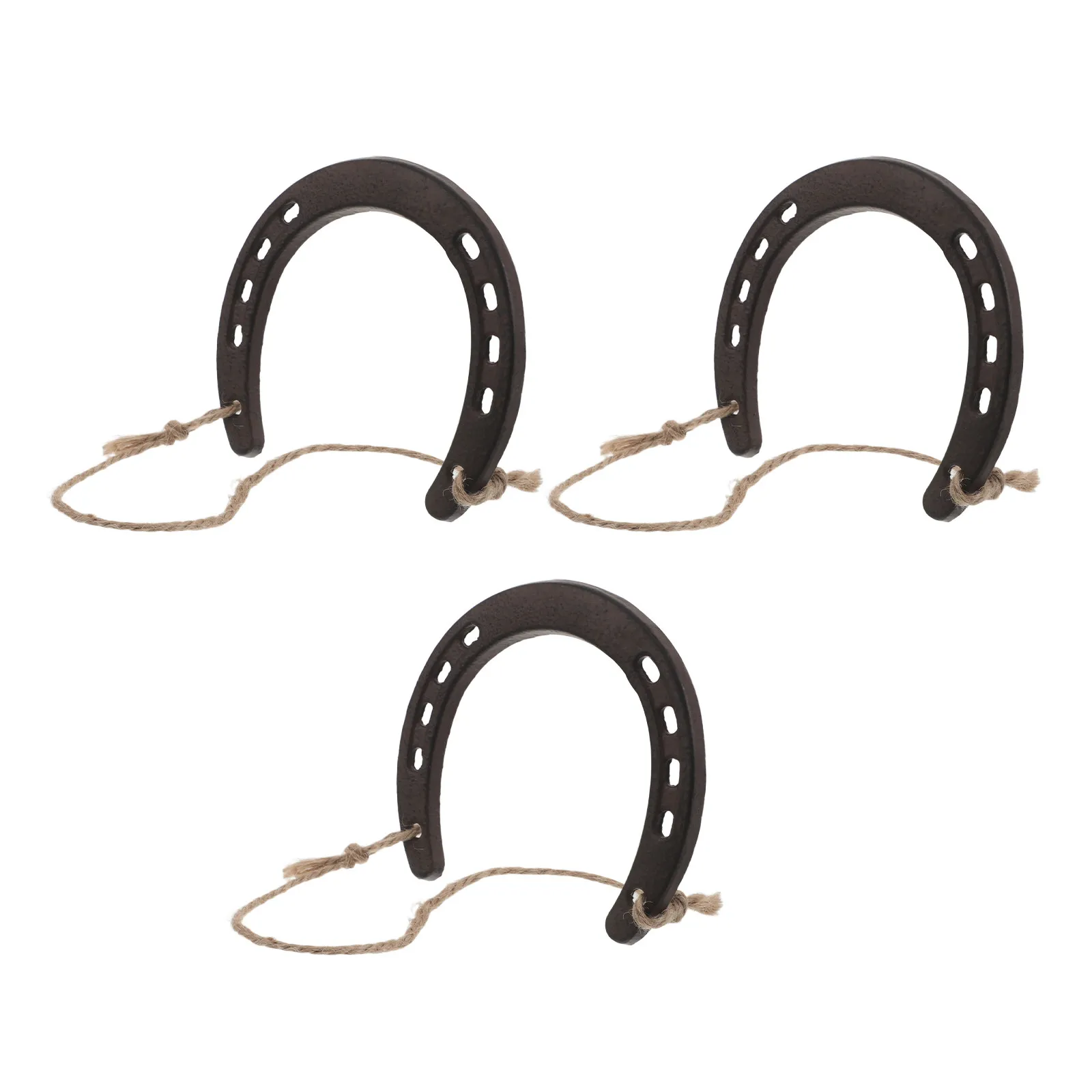 3Pcs Cast Iron Horseshoe Wall Decor Rustic Western Lucky Horseshoe Decor Farmhouse Wedding Party Housewarming Cowboy Favor