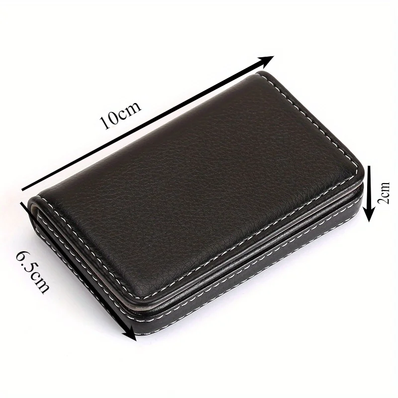 1 Pc PU Leather Business Card Holder With Magnetic Buckle Slim Pocket Name Card Holder Large Capacity Portable Credit Card Case