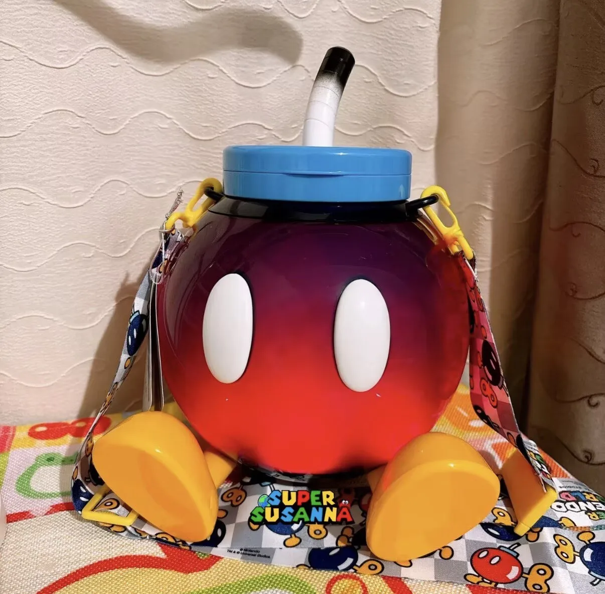 Cubo de Palomitas de Maíz Oficial Universal de Super Mario Galaxy con Luz, Juguete de Película, Regalo, Accesorio de Película, Cubo de Mario Kart