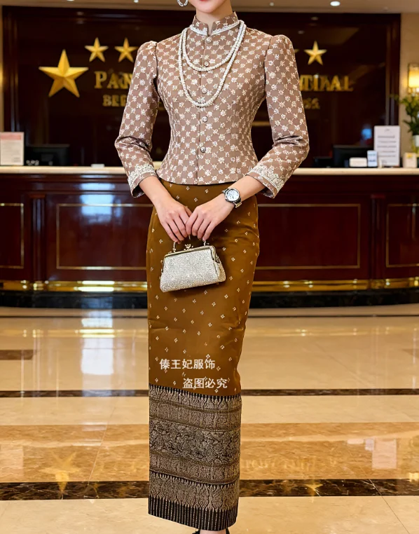 

Southeast Asia Laos Woman Dress Thailand Style Vintage Spring