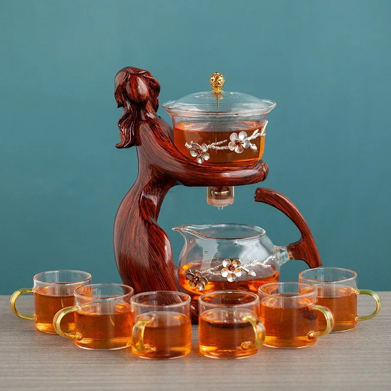 Heat-resistant Glass Teapot Holder Base Tea infusers Tea Ware Automatic Tea Set Tea Making Kungfu Teapot Teacup