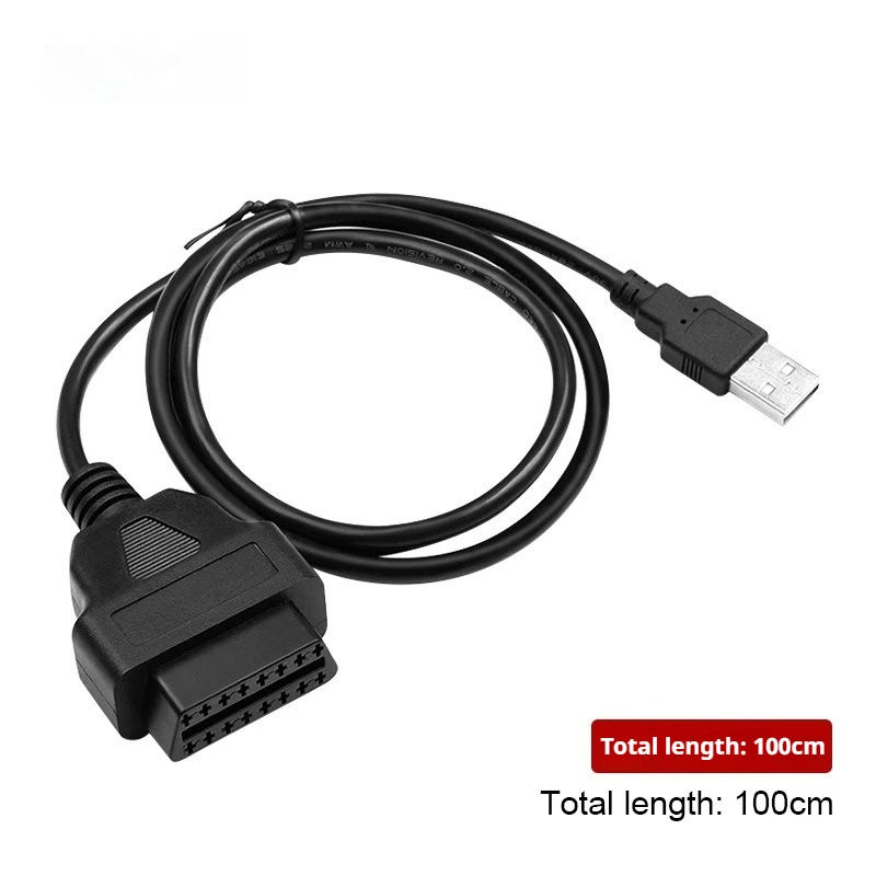 16 Pins OBD2 OBD-II to USB Female Port Charging Cable Adapter Connector