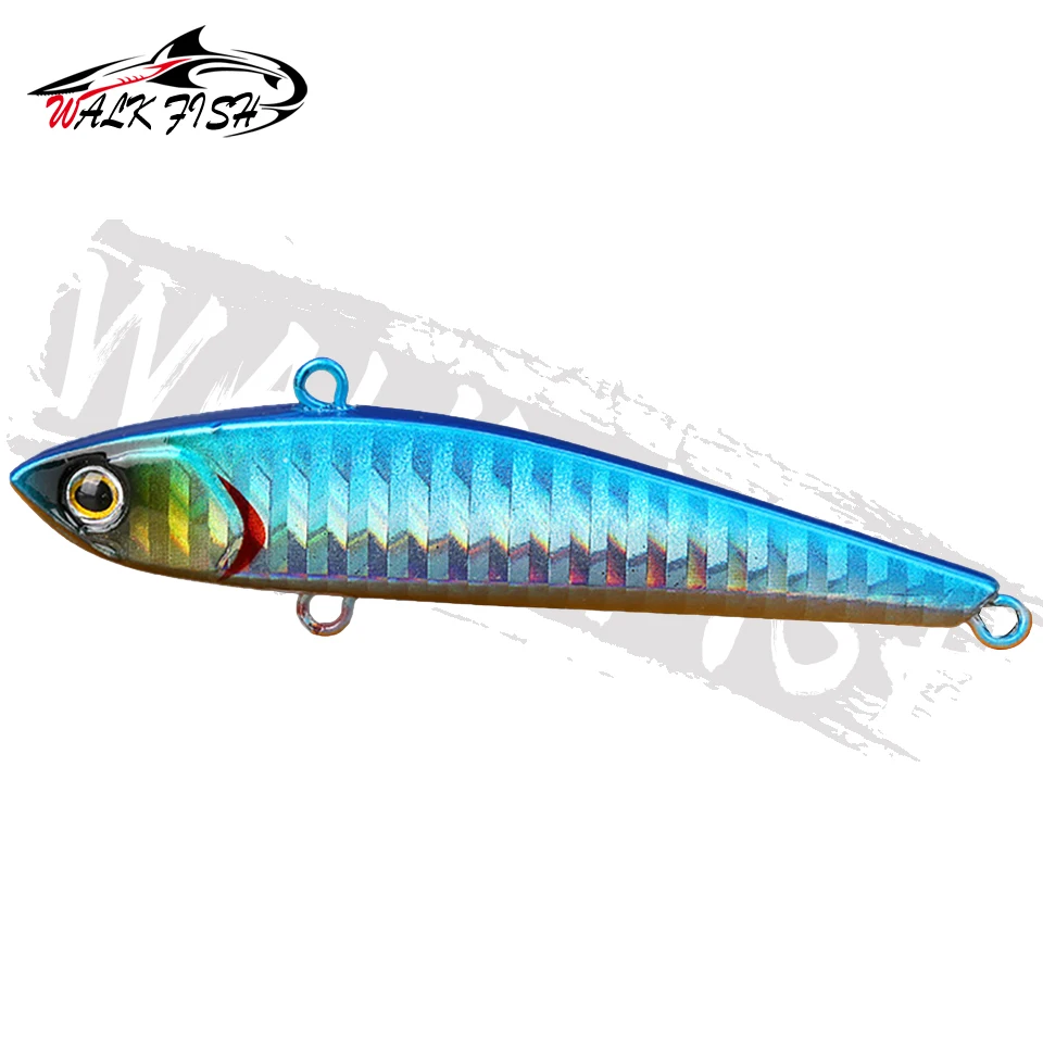 WALK Fish 1PCS Winter Bass VIB Fishing Lures Mini Slight 75mm 15g Sinking Vibration Hard Ice Baits Pike Wobblers Pesca