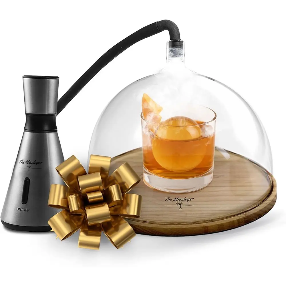 

Whiskey Smoker Glass Dome Set for Classic Cocktails - Mixologist's Torch-Infused Smoking Kit with Wood Chips